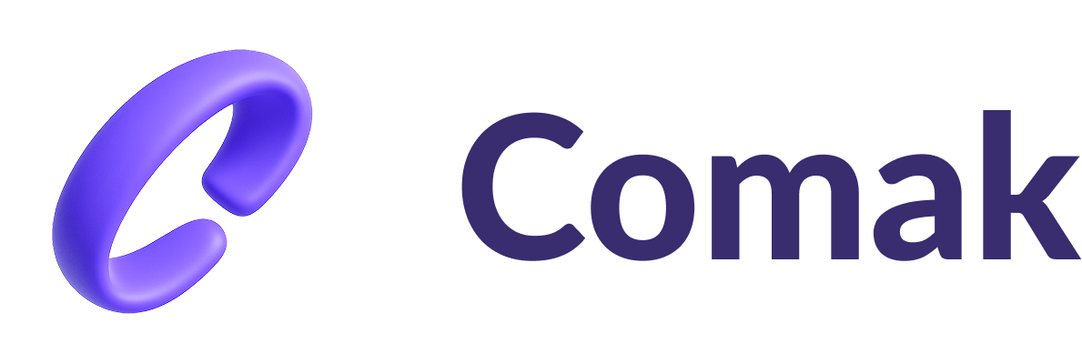 Comak company logo with stylized purple letter C icon.