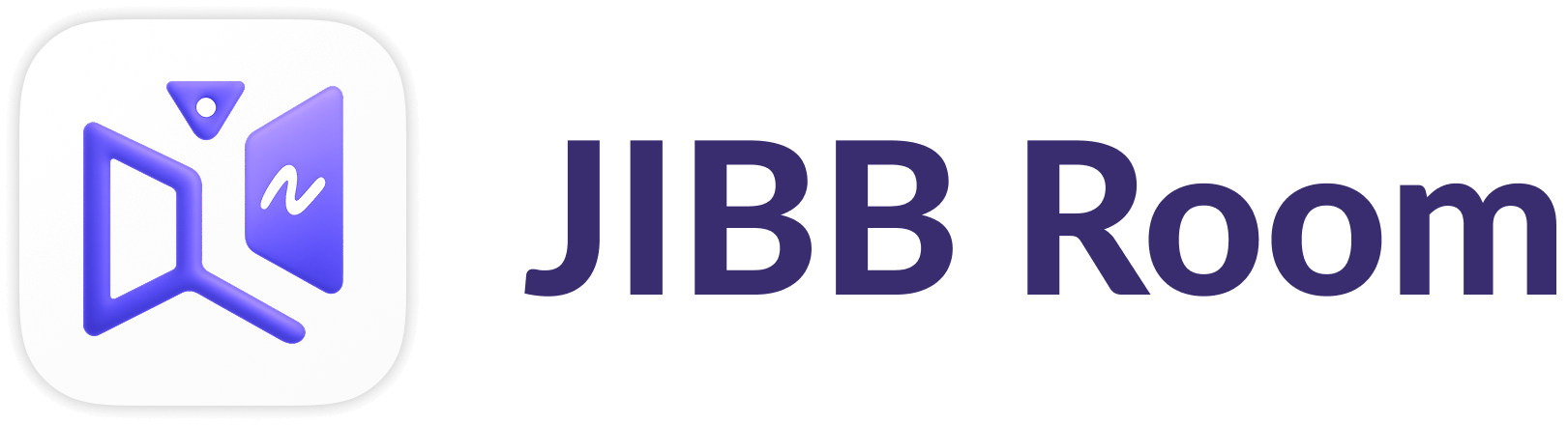JIBB Room logo with a stylized purple chat bubble icon inside a rounded square next to the text 'JIBB Room' in bold purple font.