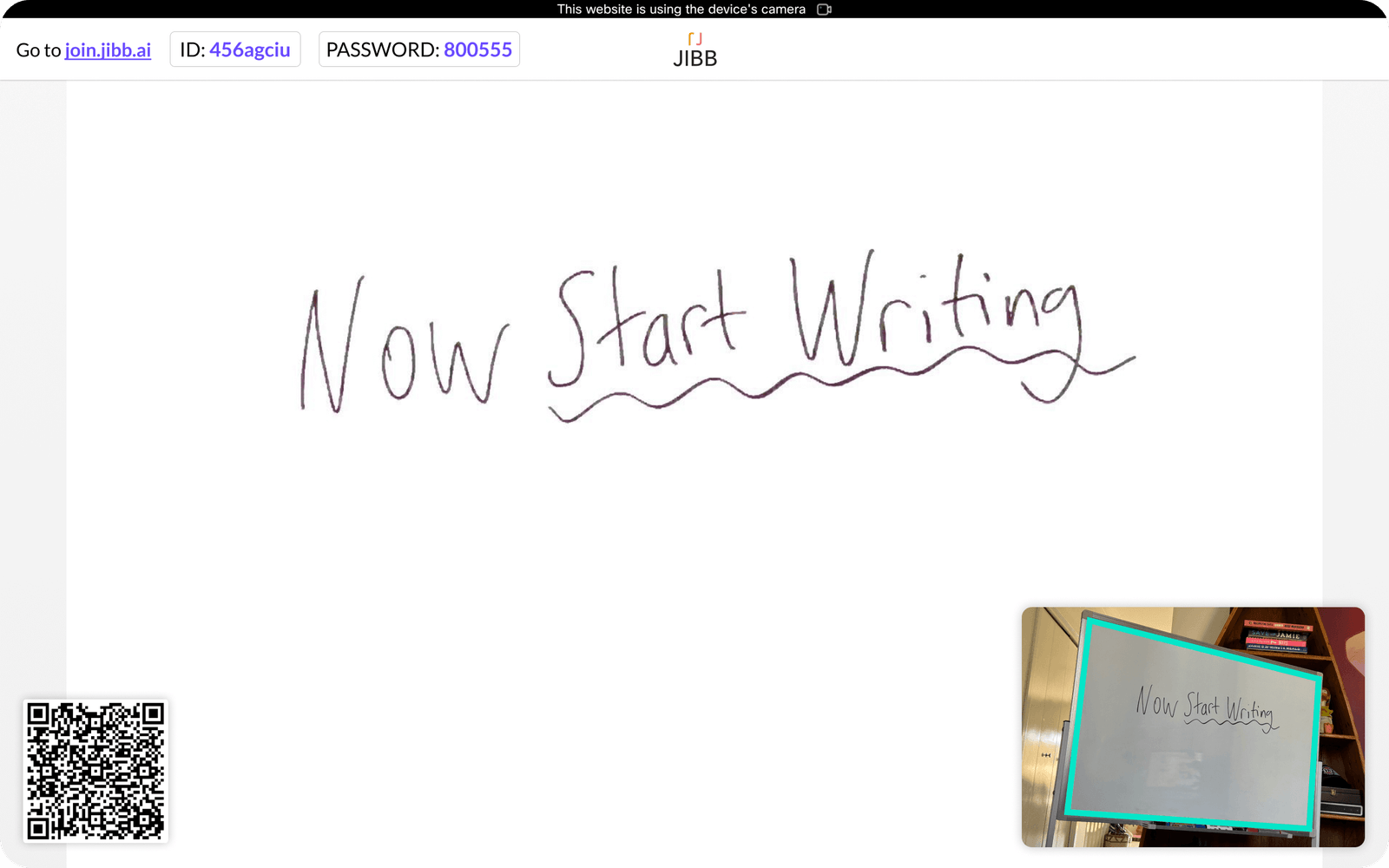 Whiteboard with handwritten text saying 'Now Start Writing' underlined with a wavy line.